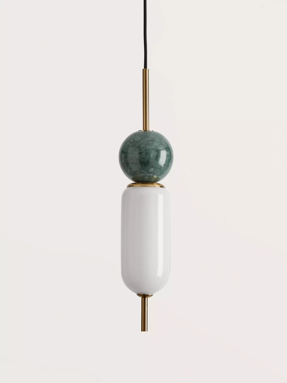 Aromas :: Anet hanging lamp, gold with green marble