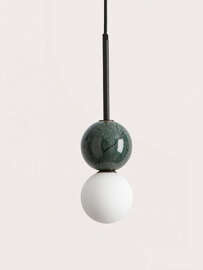 Aromas :: Dalt green marble black metal pendant lamp, diameter 10 cm