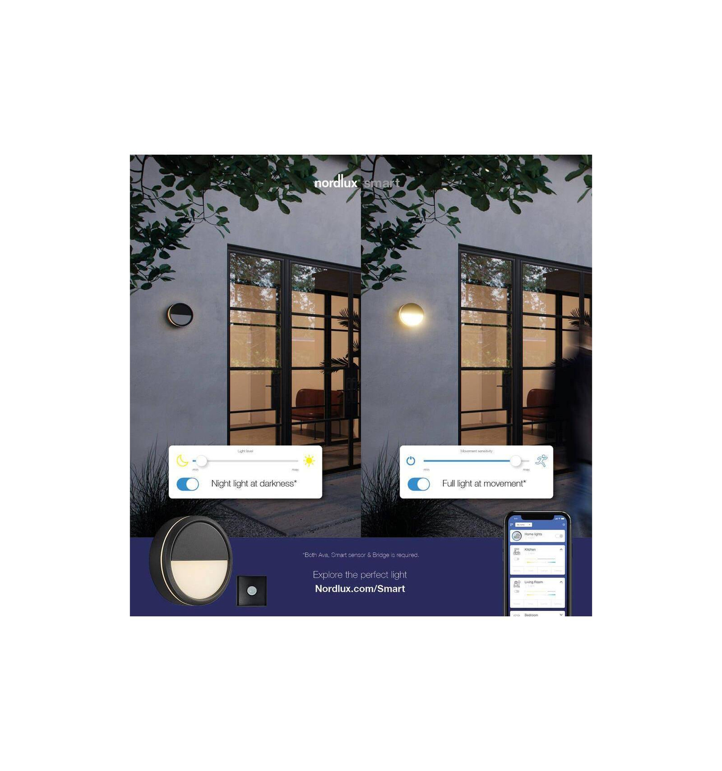 Nordlux :: Sconce Ava Smart black dia. 20 cm