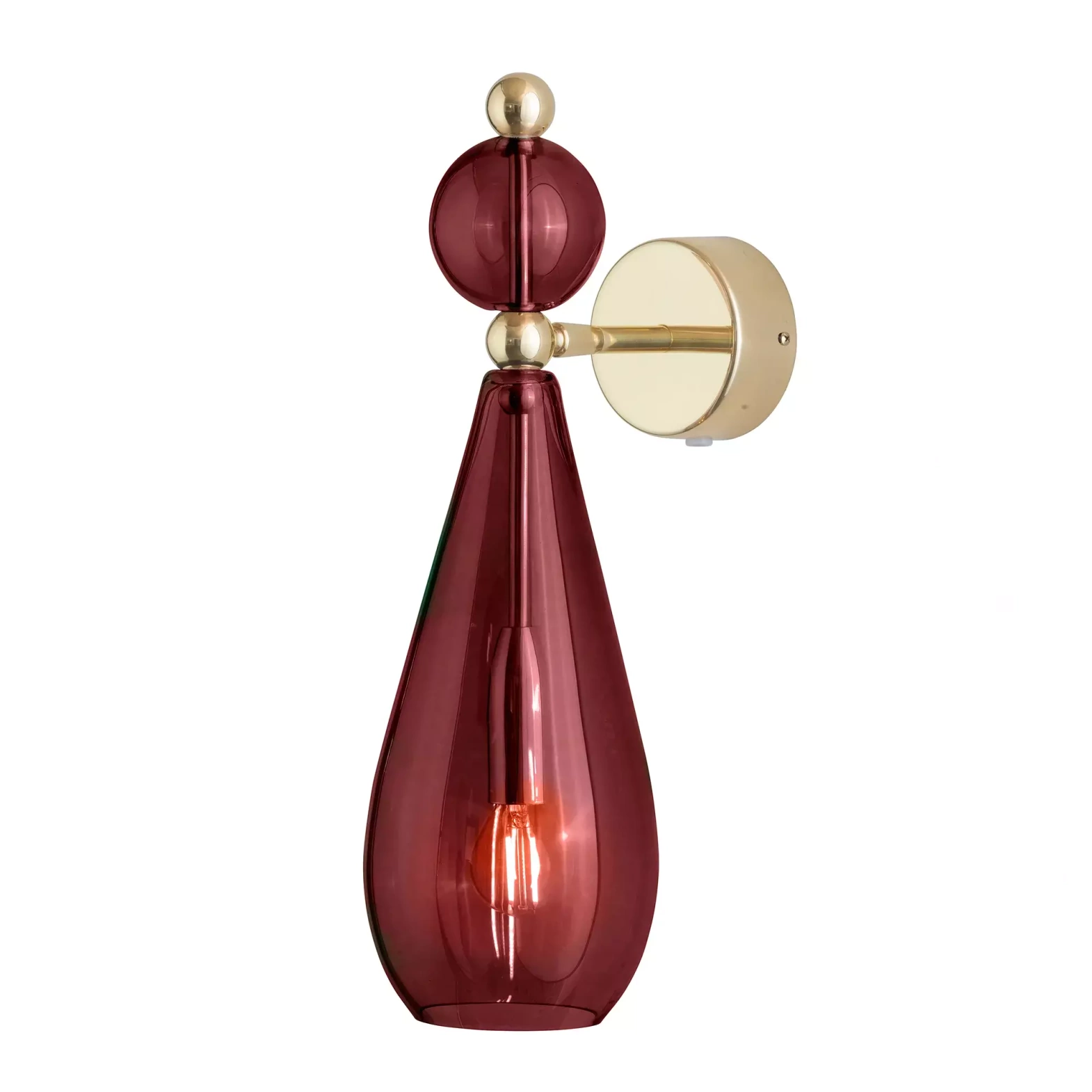 EBB & FLOW :: Smykke rot-goldene Wandleuchte, Höhe 40 cm, Größe M