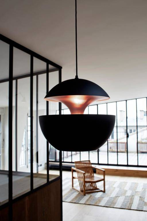 DCW:: Here Comes The Sun black and copper pendant lamp, diameter 35 cm