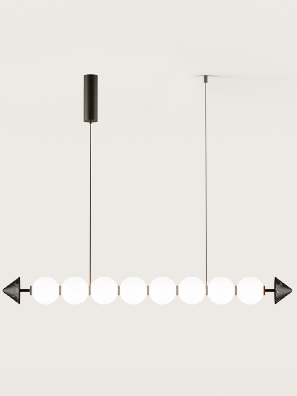 Aromas :: Soko 8 Hängeleuchte, Breite 120 cm, schwarzer Marmor