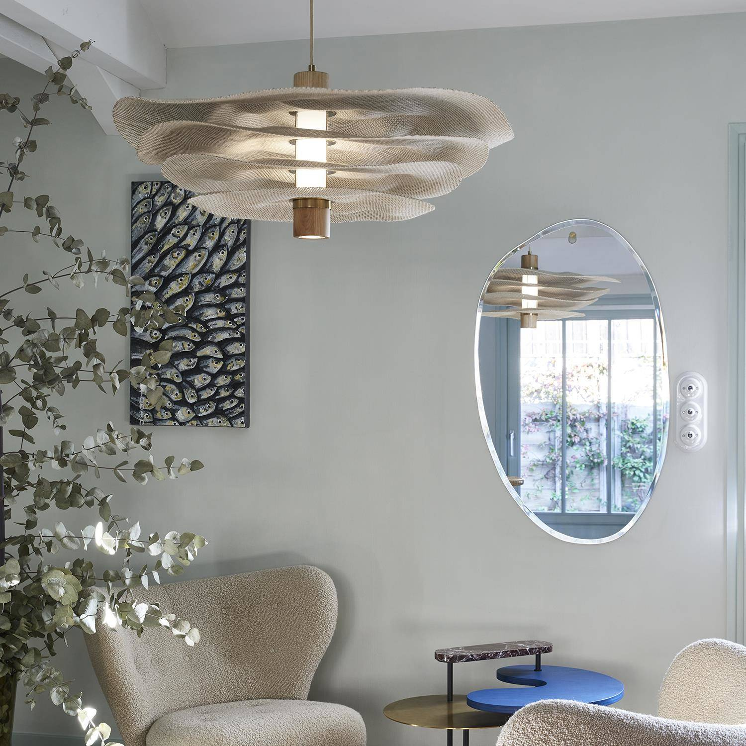 Market Set :: Lampa wisząca Rivage beżowa śr. 78 cm