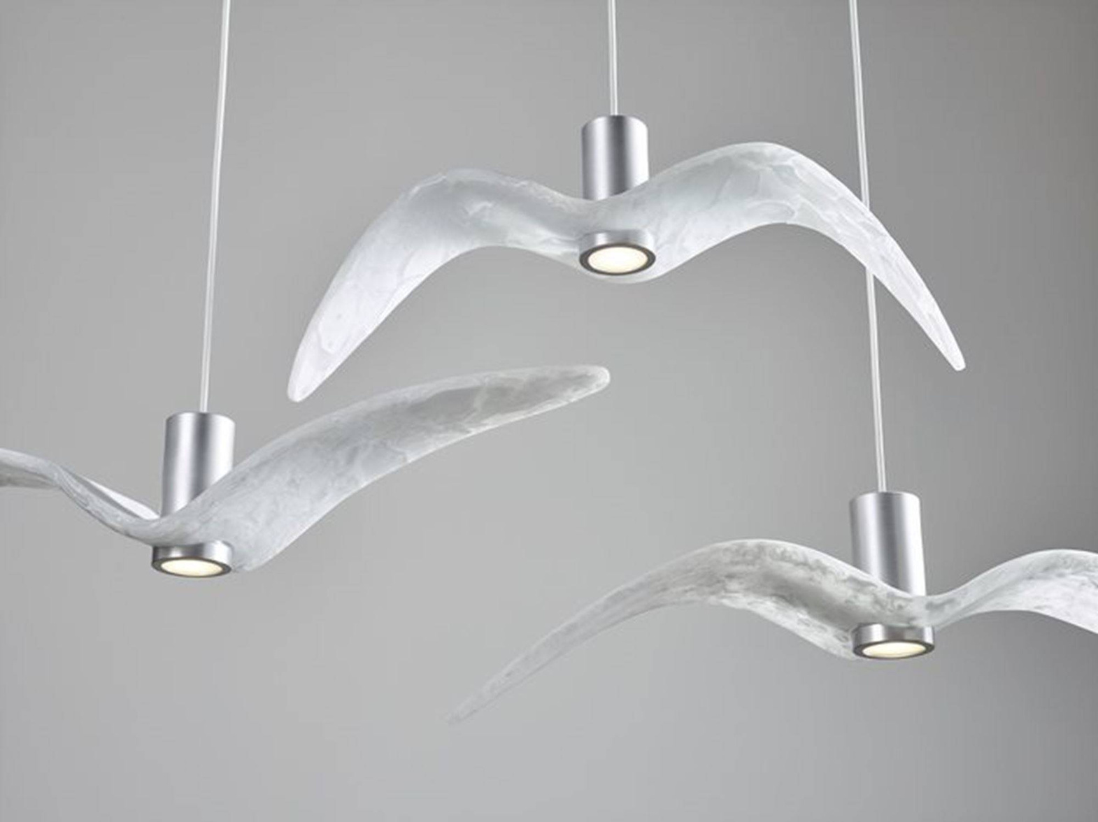 Brokis :: Hängelampe aus Metall Night Birds außen Breite 73 cm weiß