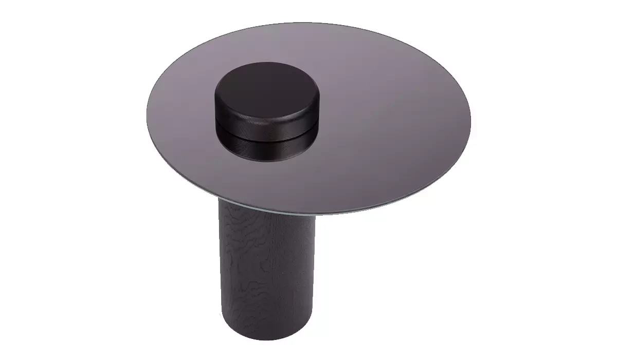 NORDIFRA :: Coffee table Tyk 630 oak black solid mirror H: 35 cm