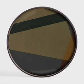 Ethnicraft :: Angle round tray, beige and gray, size S, diameter 48 cm