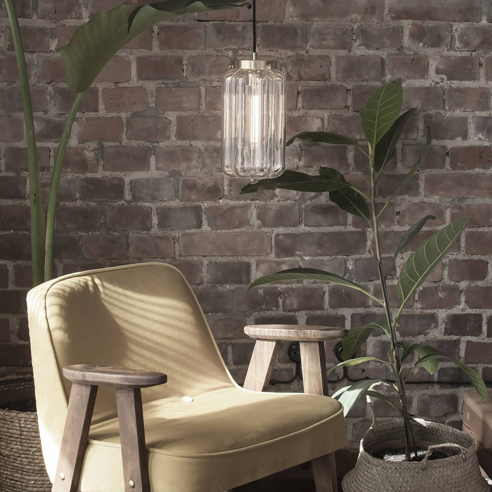 Embassy Interiors :: Szklana lampa wisząca Deco transparentna śr. 14,5 cm