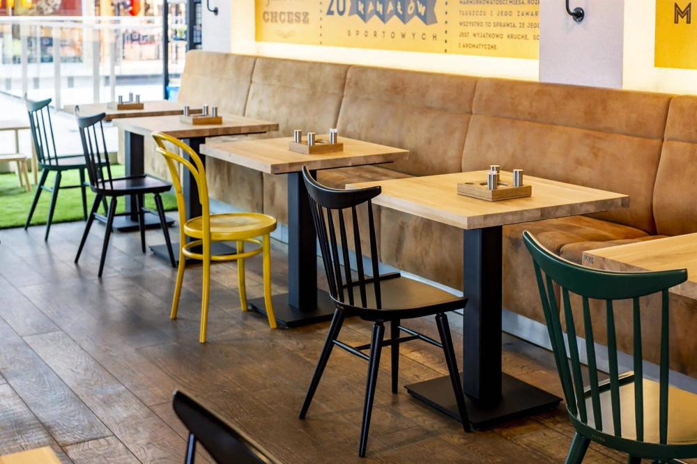 Loft Decora :: Tisch aus Holz Flat Quadrat Restaurant Breite 90 cm schwarz