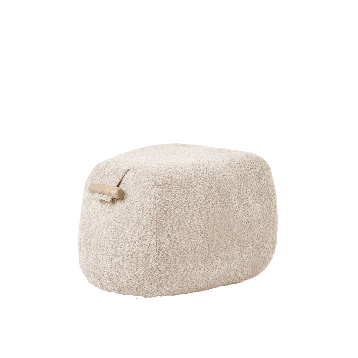 Mobitec :: Thalia upholstered pouf, gray, height 42 cm, with wooden handle