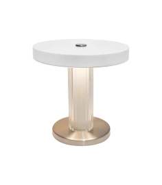 Design For The People :: Trezzi portable table lamp, height 21.9 cm, white / transparent