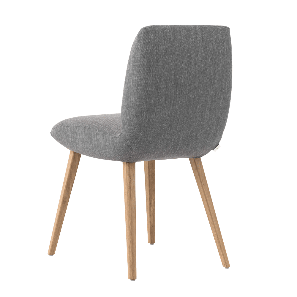 Mobitec :: Mood 100 upholstered chair, gray, width 45 cm, wooden legs