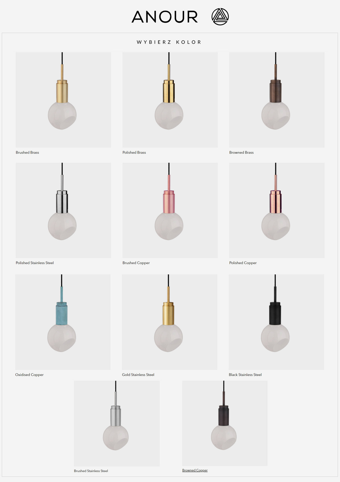 Anour :: Donya Sphere hanging lamp, diameter 15 cm, polished brass