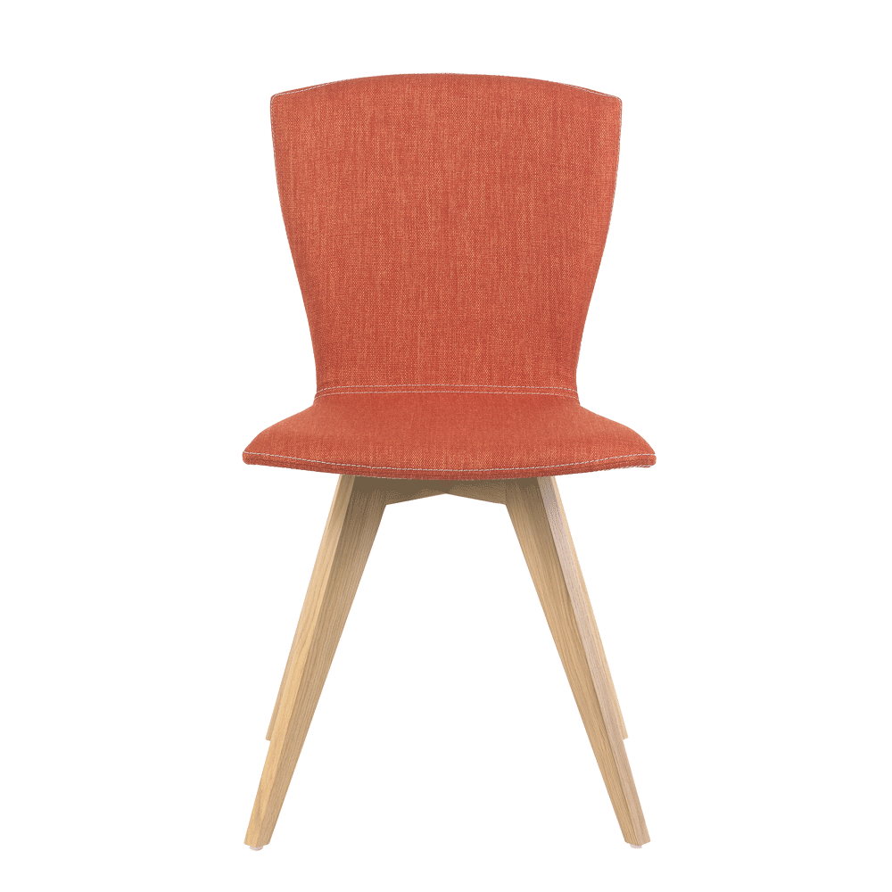Mobitec :: Mood 21 upholstered chair, orange, width 47 cm, wooden legs