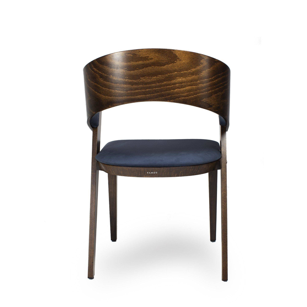 Fameg :: Stuhl gepolstert Cosy Nuss / Tokyo T115 Stoff blau