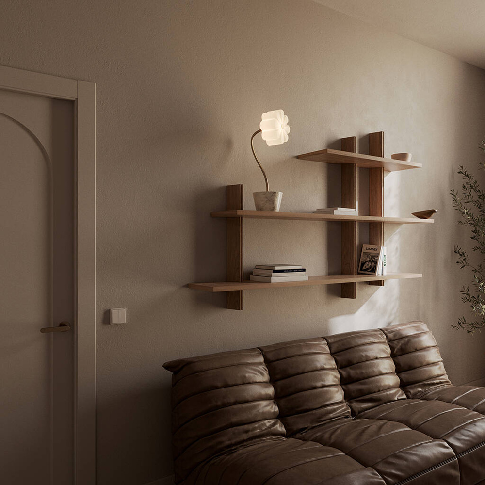 Aromas :: Lampa stołowa Flow wys. 60 cm złota / biały marmur