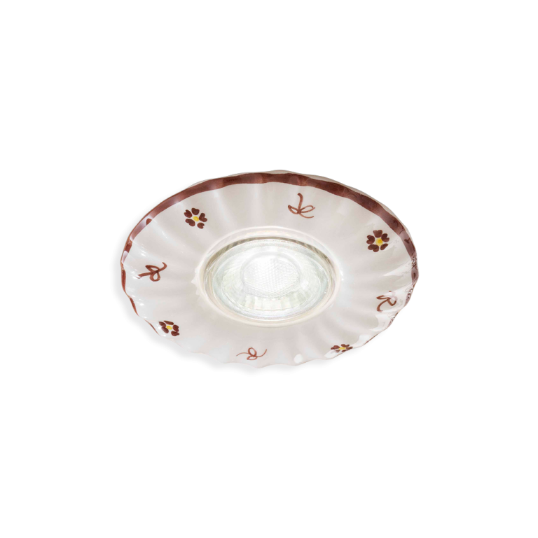 Ferroluce :: Pescara weiße Einbauleuchte mit Dekoration, Durchmesser 12 cm