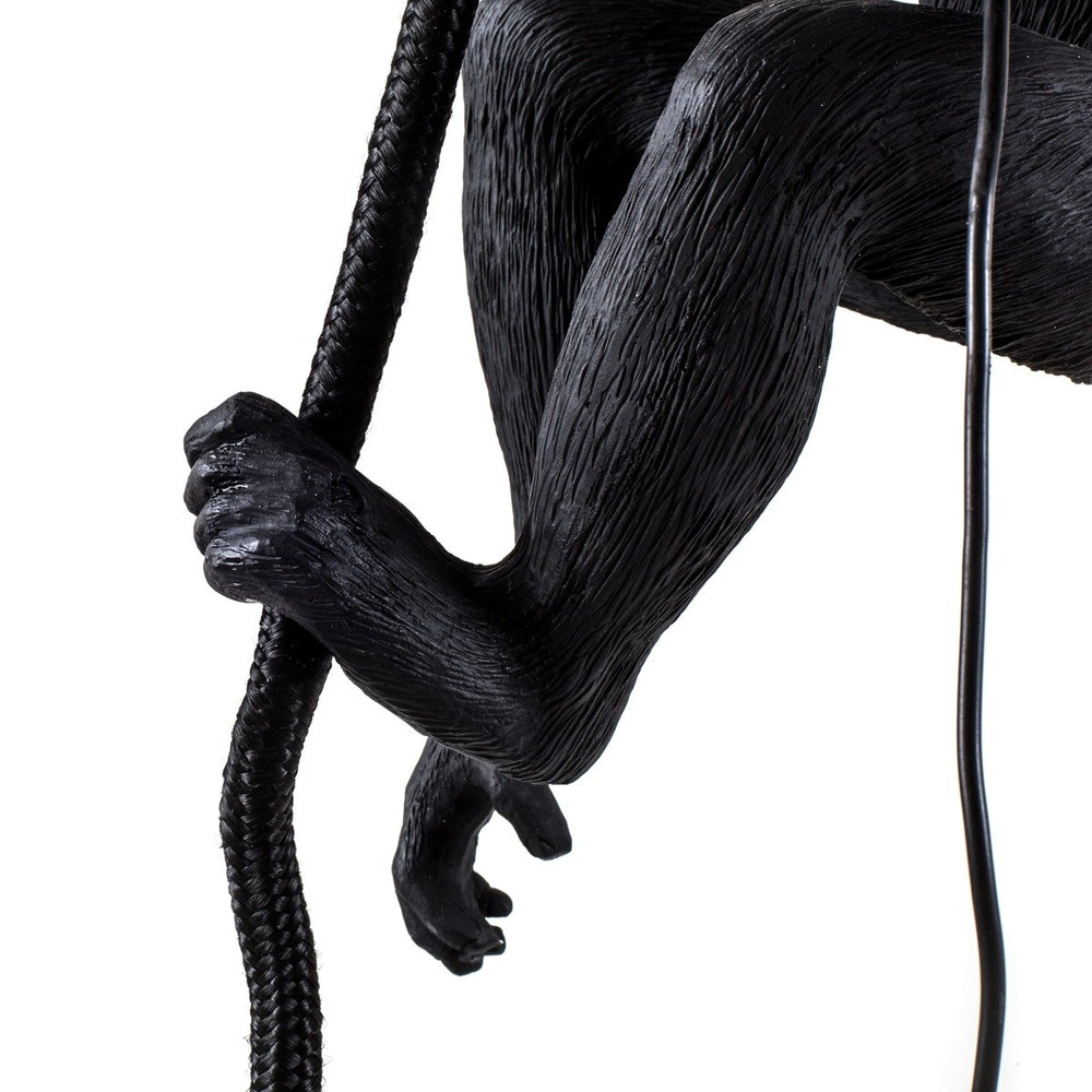 Seletti :: Deckenlampe aus Harz Monkey With Rope schwarz