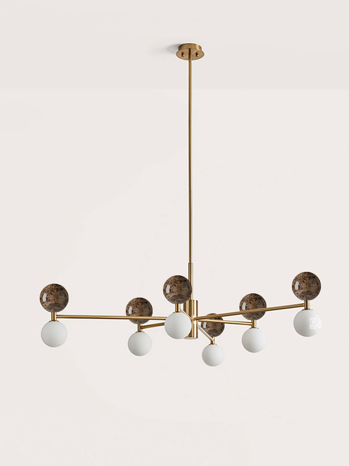Aromas :: Dalt gold pendant lamp with brown marble