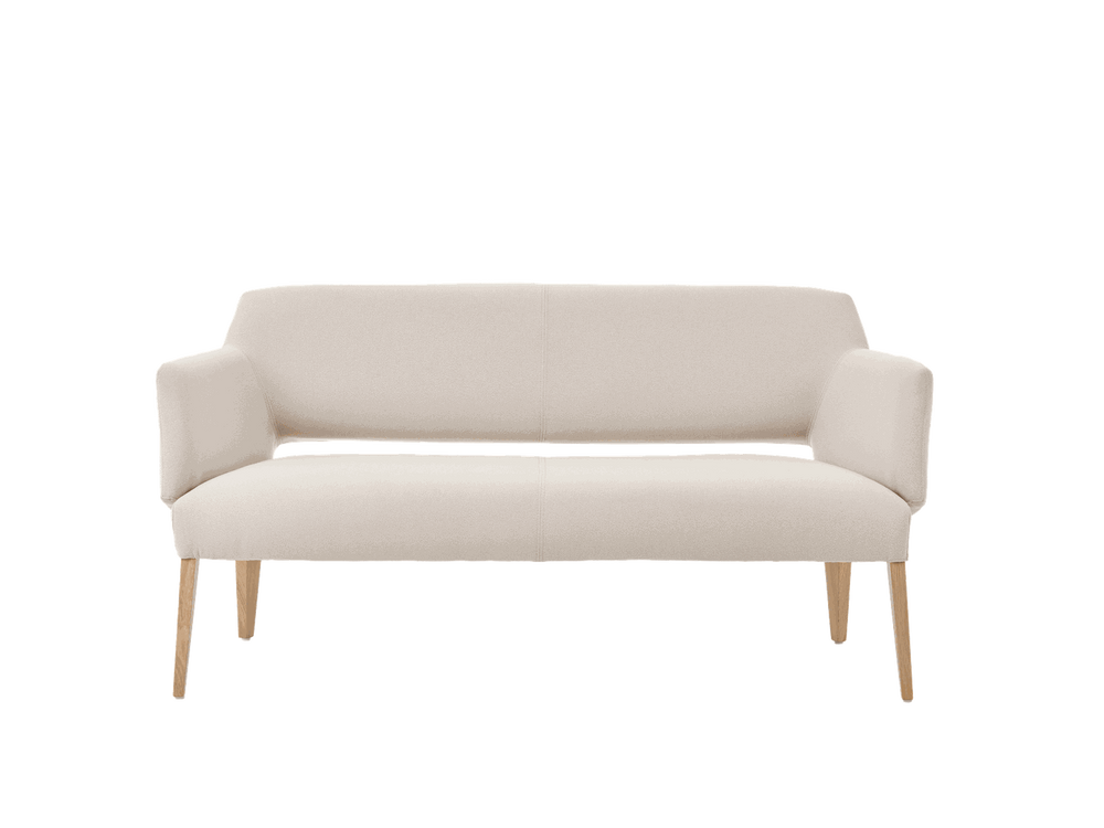 Mobitec :: Lena upholstered sofa, width 152 cm, beige, wooden legs