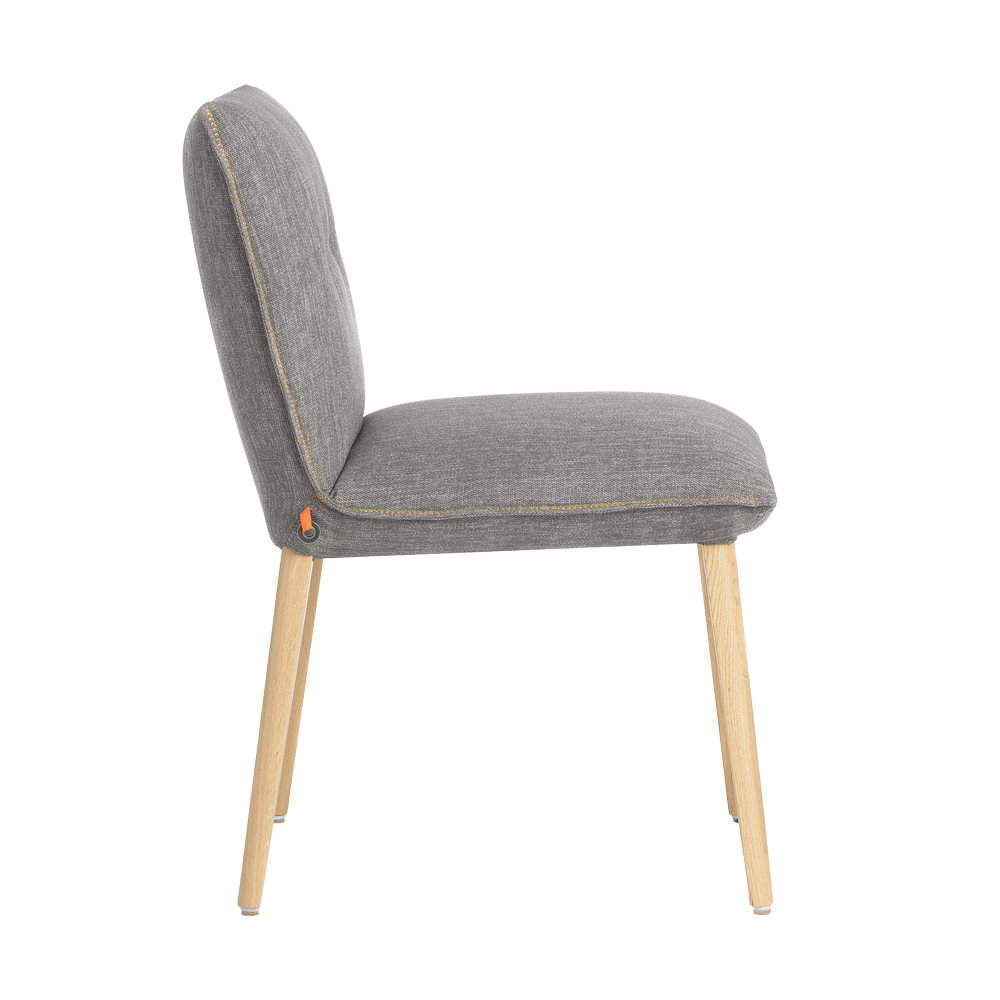 Mobitec :: Soda C15 upholstered chair, gray, width 49 cm, colored buttons