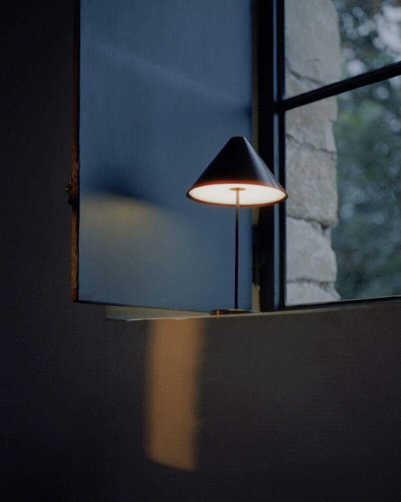 New Works:: Brolly table lamp, portable, black, height 30 cm