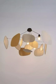 Market Set :: 70's Screen pendant lamp grey-gold dia. 150 cm