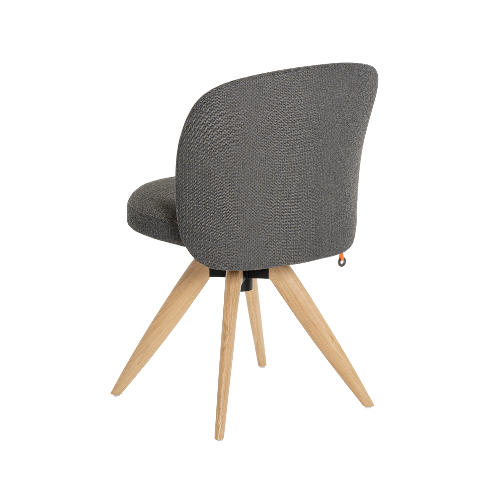 Mobitec :: Neo C05 gray swivel chair on wooden legs, width 51 cm