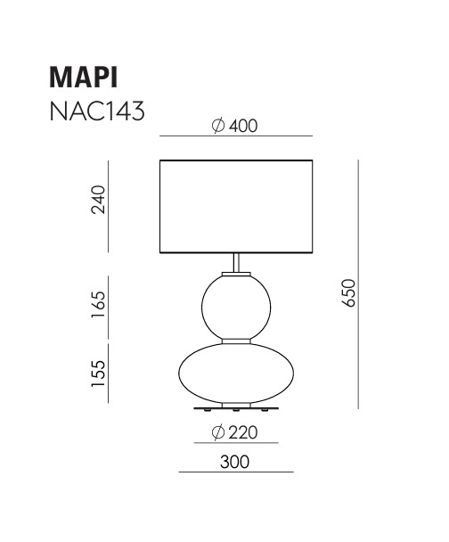 Aromas :: Mapi Tischleuchte, Höhe 65 cm, Farbe zur Auswahl