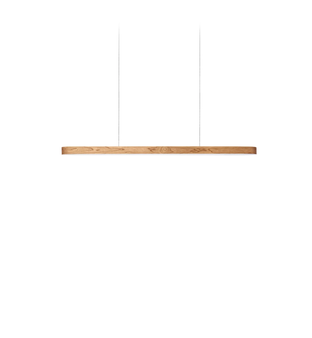 LZF :: I-Line kurze Pendelleuchte, Breite 120 cm, naturbraunes Furnier
