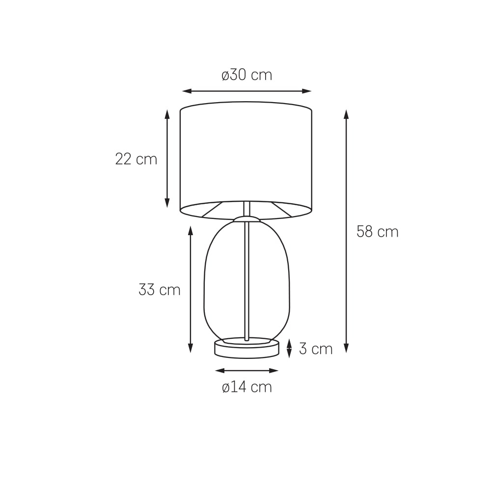 Kaspa :: Tischlampe aus Glas Salvador grau