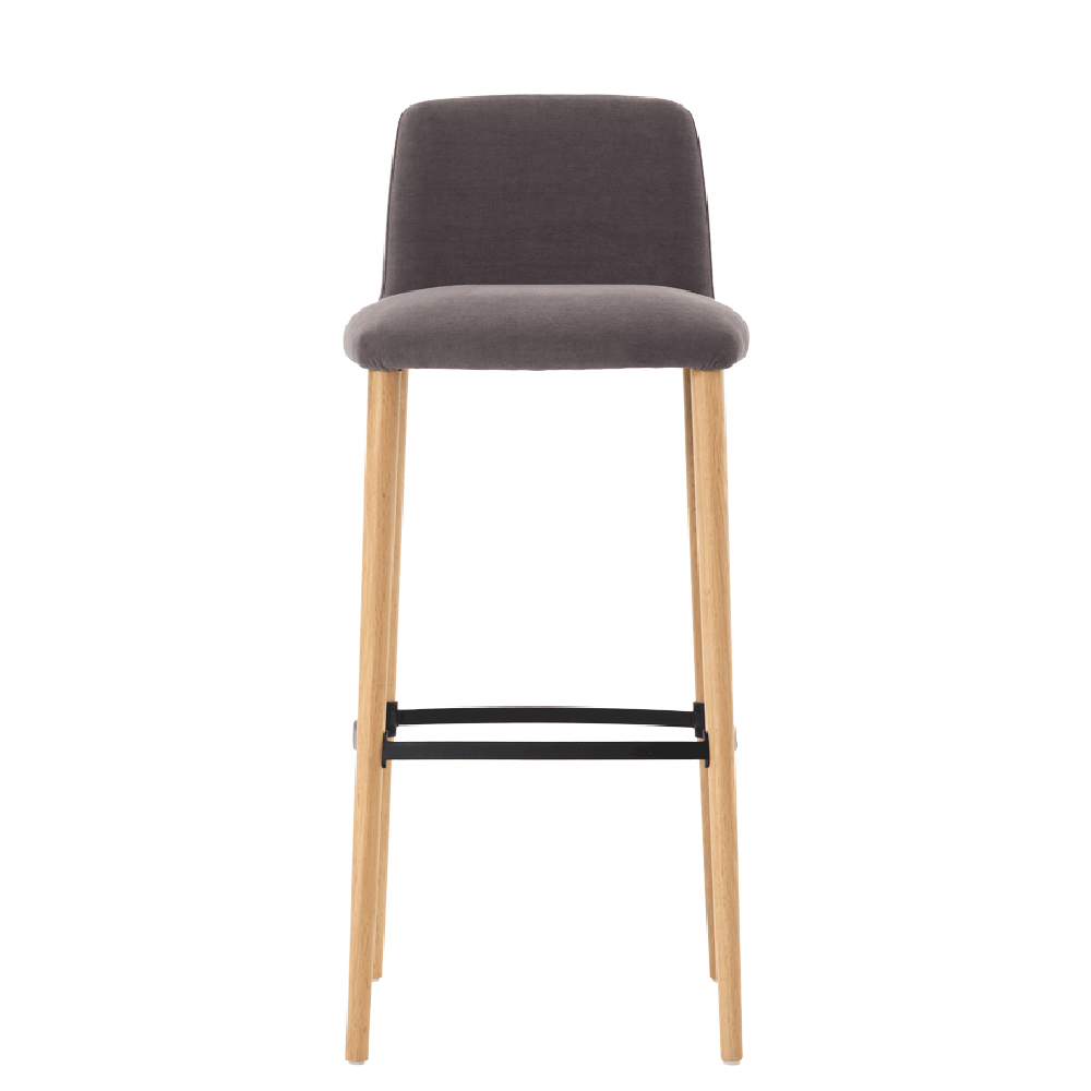 Mobitec :: Rob C06 upholstered bar stool/stool, height 102 cm, gray, wooden legs