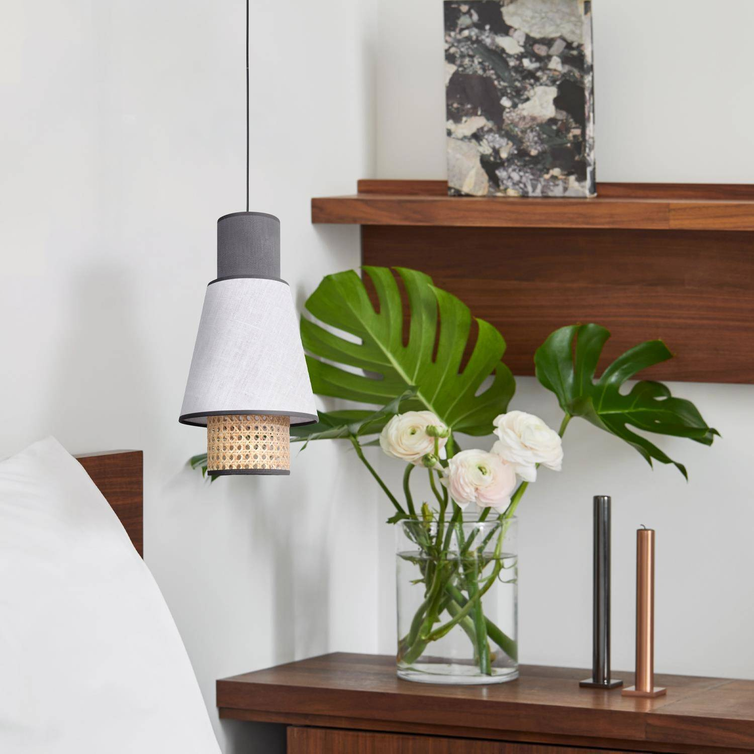 Market Set :: Hanging lamp Singapour XS white-antracite dia. 22 cm