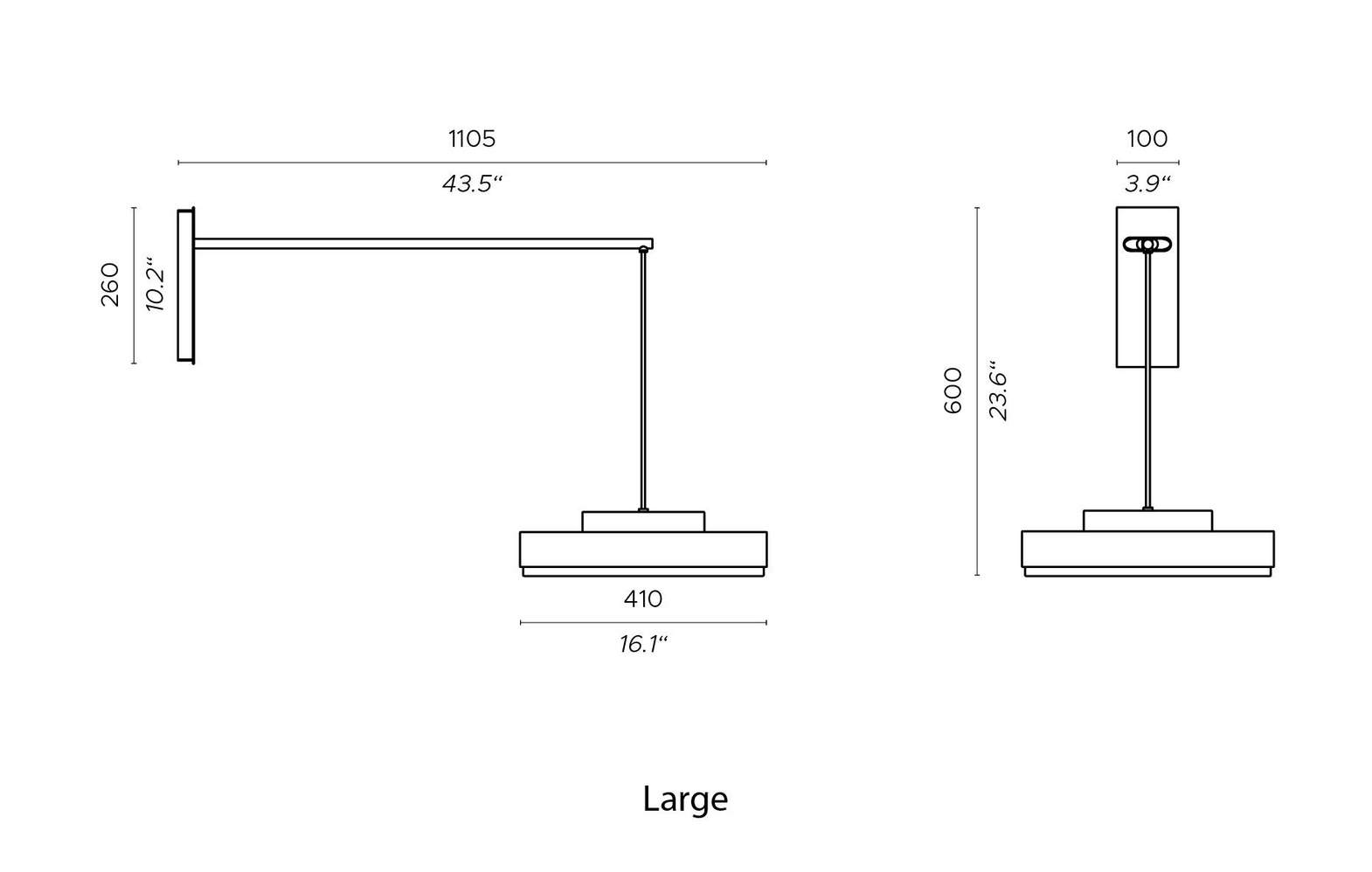 Contardi :: Discus Ap wall lamp/sconce, diameter 20.7 cm, gold and black