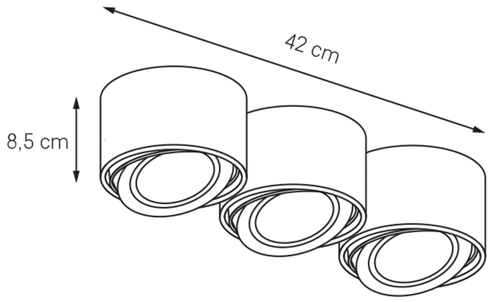 Kaspa :: Oprawa stropowa natynkowa Lumos 3 klosze biała