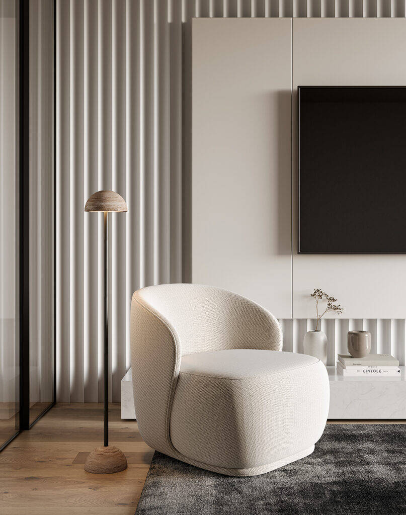 Aromas :: Big Dussa floor lamp, height 130 cm, travertine