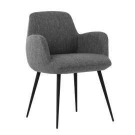 Mobitec :: Krzesło tapicerowane Mood 101 szare z podłokietnikami szer. 61 cm metalowe nogi