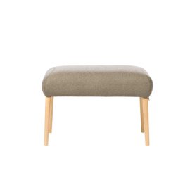 Mobitec :: Podnóżek / stołek tapicerowany Enora brązowy na drewnianych nogach wys. 45 cm