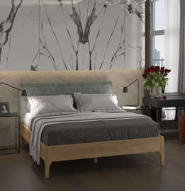 Osska Design :: Łóżko Moka dębowe z tapicerowanym wezgłowiem