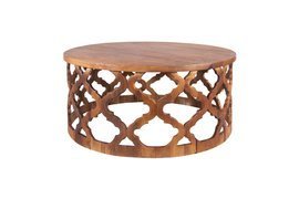 TABLE4U :: Drewniany stolik kawowy Huggen Stor śr. 90x40 - kolor bursztyn