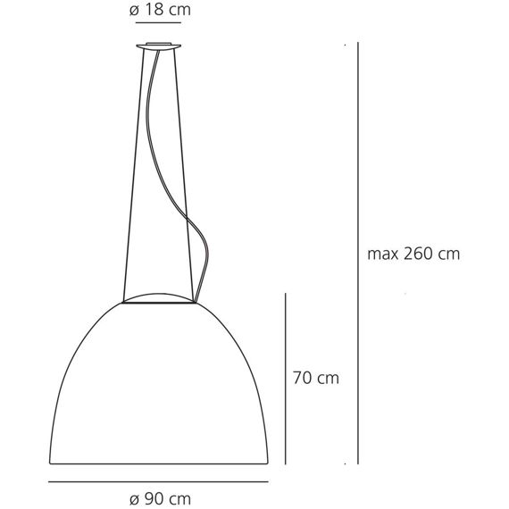 Artemide :: Lampa wisząca Nur 1618 Halo szara śr. 90 cm