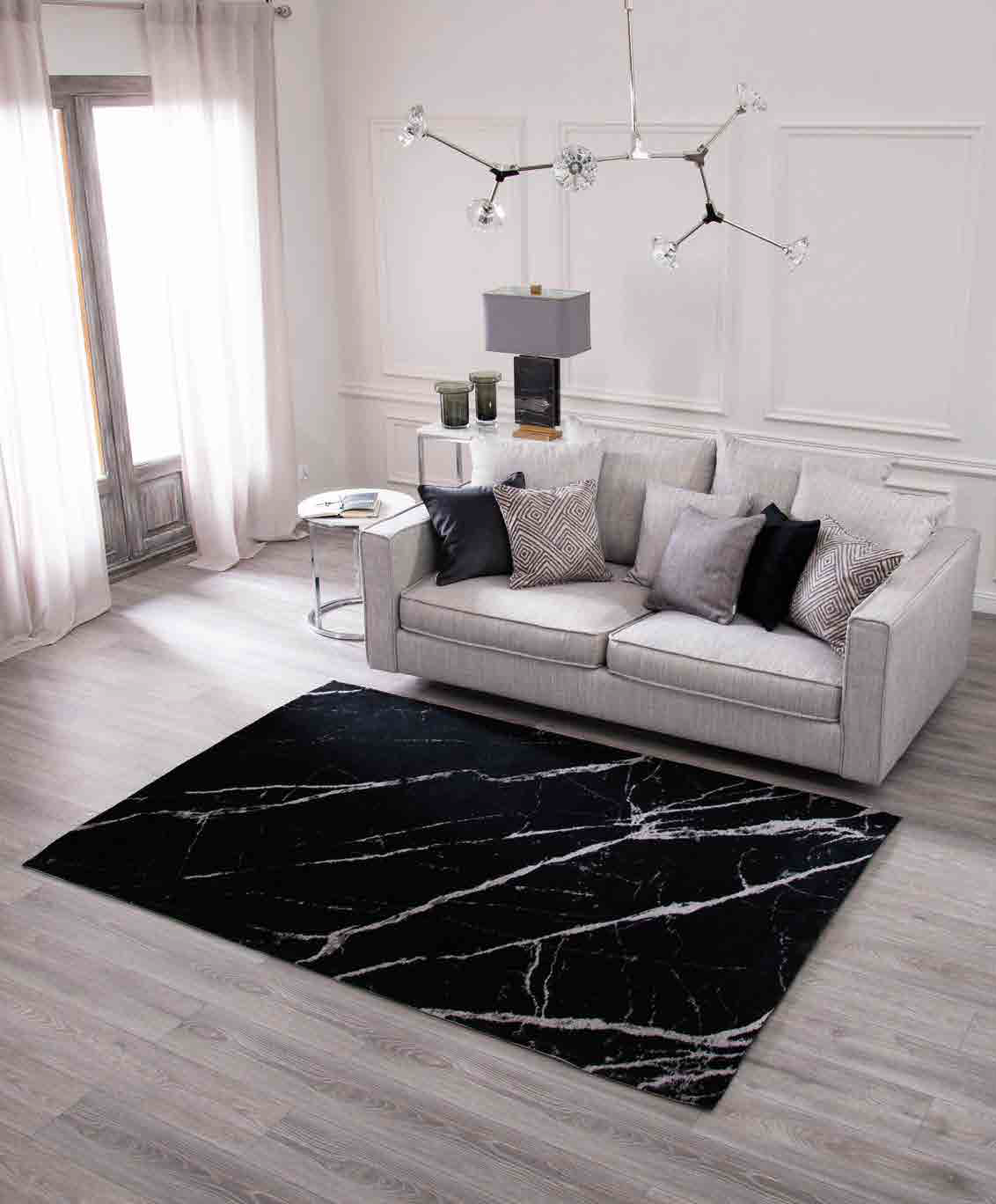 Carpet Decor Dywan Statuario Black szary czarny STATUARIO_Black